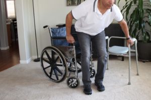 Wheelchair-to-commode-transfer